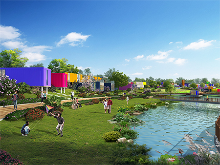 Shipping Container Housing in Pineapple Themed Tourism Zone